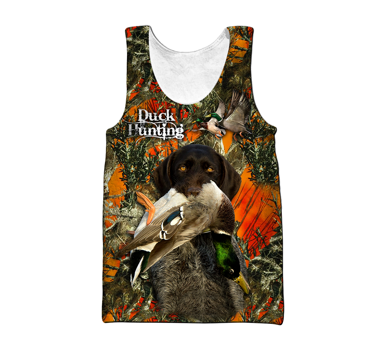 Duck Hunting Labrador Retriever Orange Camo 3D All Over Print  Hoodie Pi17082001S