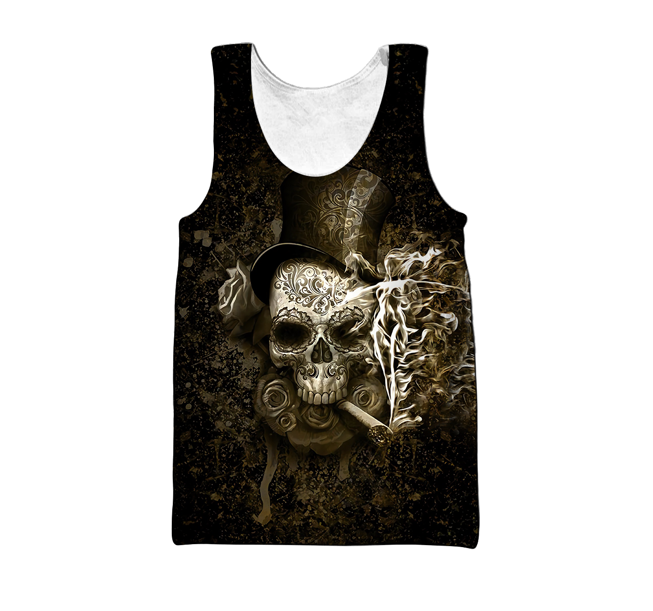 Smoking Skull By ML-Apparel-ML-Tank Top-S-Vibe Cosy™
