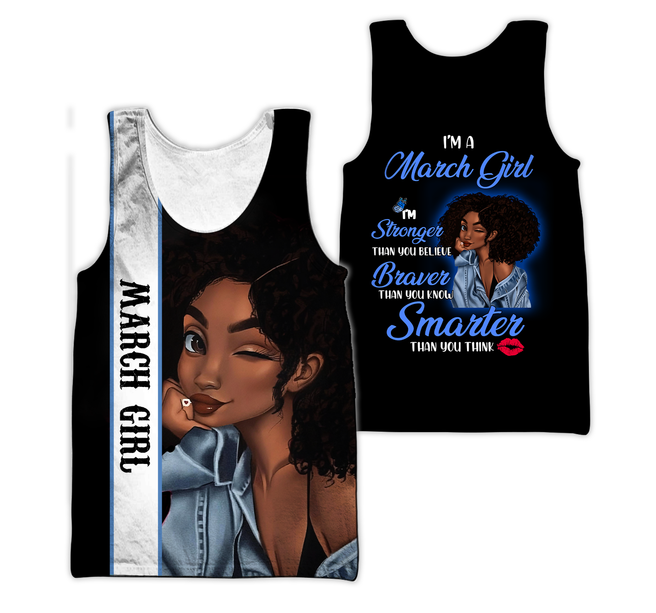 March Girl Customize Name 3D All Over Printed Shirts For Women MH1011200S3