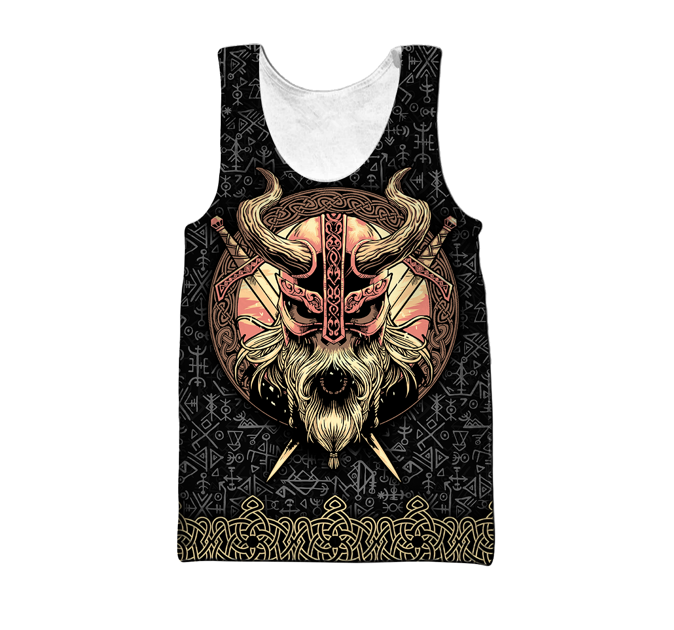 Love Skull Viking 3D all over printed for man and women QB06062004-Apparel-PL8386-Tank Top-S-Vibe Cosy™