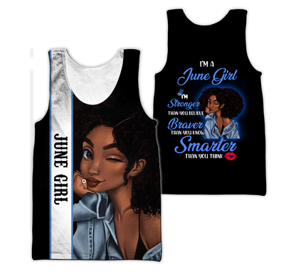 June Girl Cuztomize Name 3D All Over Printed Unisex Hoodie
