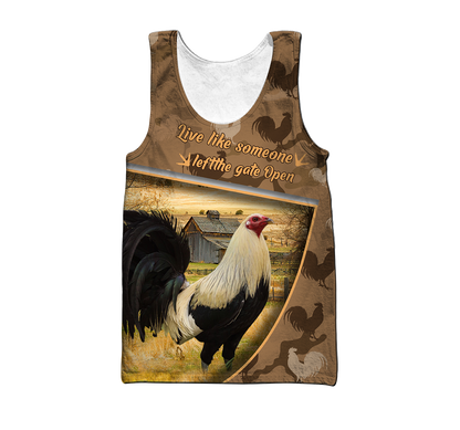 Rooster All Over Printed Unisex Deluxe Hoodie ML