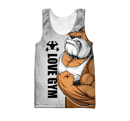 Gym dog 3d all over printed for man and women QB05292003-Apparel-PL8386-Tank top-S-Vibe Cosy™