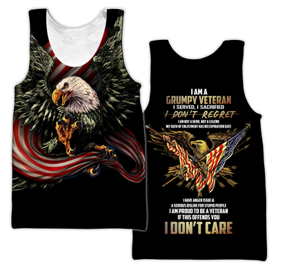 Eagle US Grumpy Veteran 3D shirts for men and women