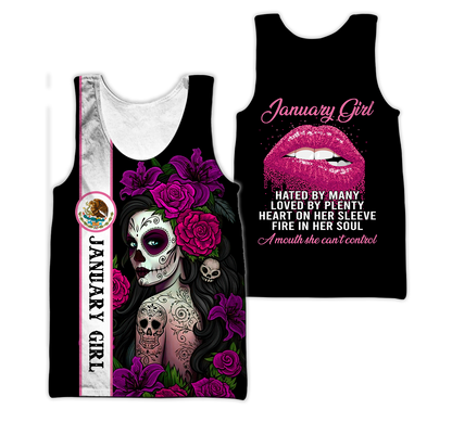 January Girl Customize Name 3D All Over Printed Shirts MH10112001