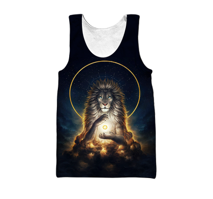 3D Magical Lion God Over Printed Hoodie