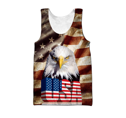 Eagle USA Flag 3D All Over Printed Shirts For Men & Women-Apparel-TA-Tank Top-S-Vibe Cosy™