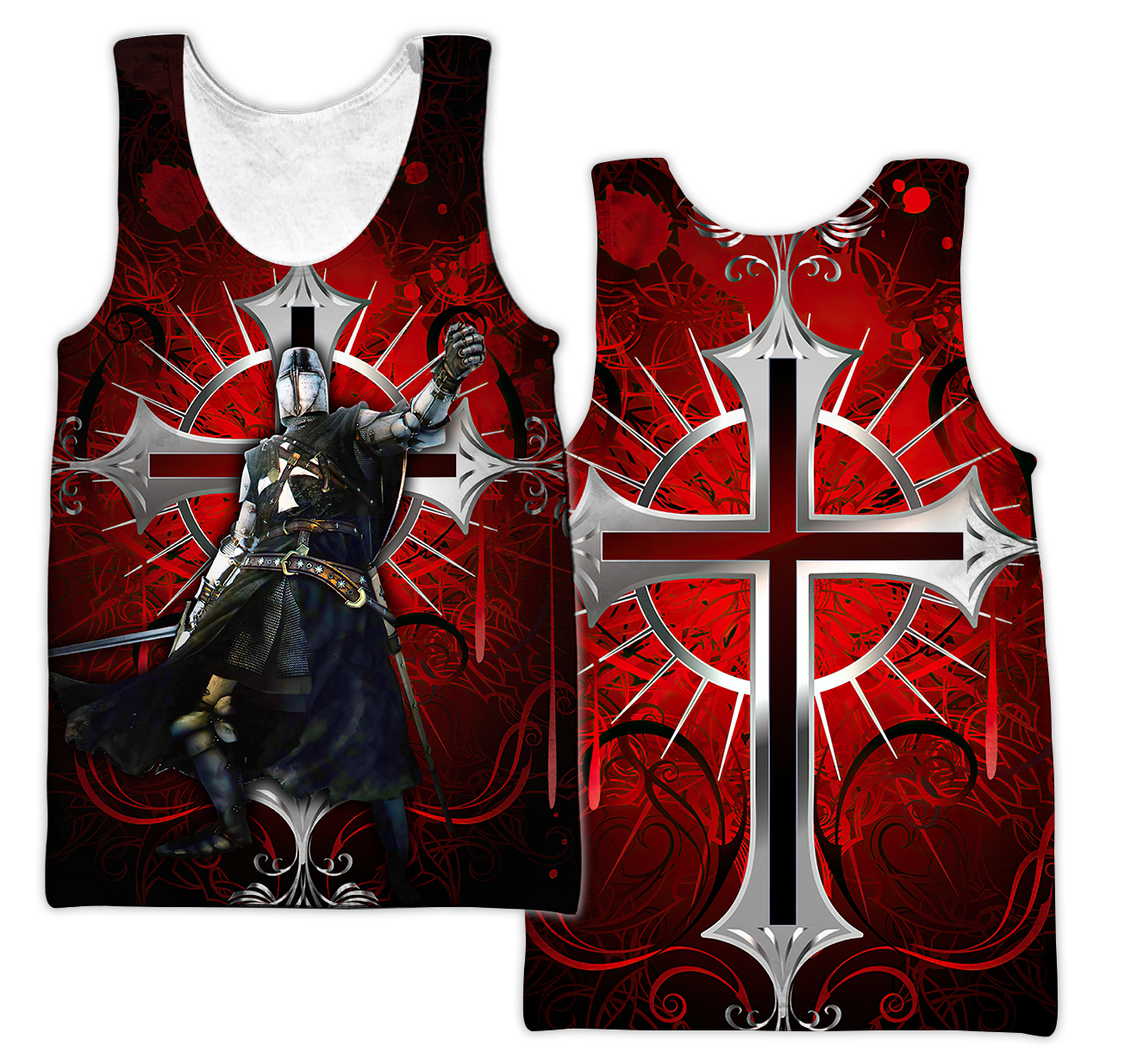 Premium Knight Templar Red Cross All Over Printed Shirts For Men And Women MEI