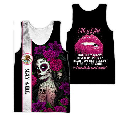 May Girl Customize Name 3D All Over Printed Unisex Hoodie