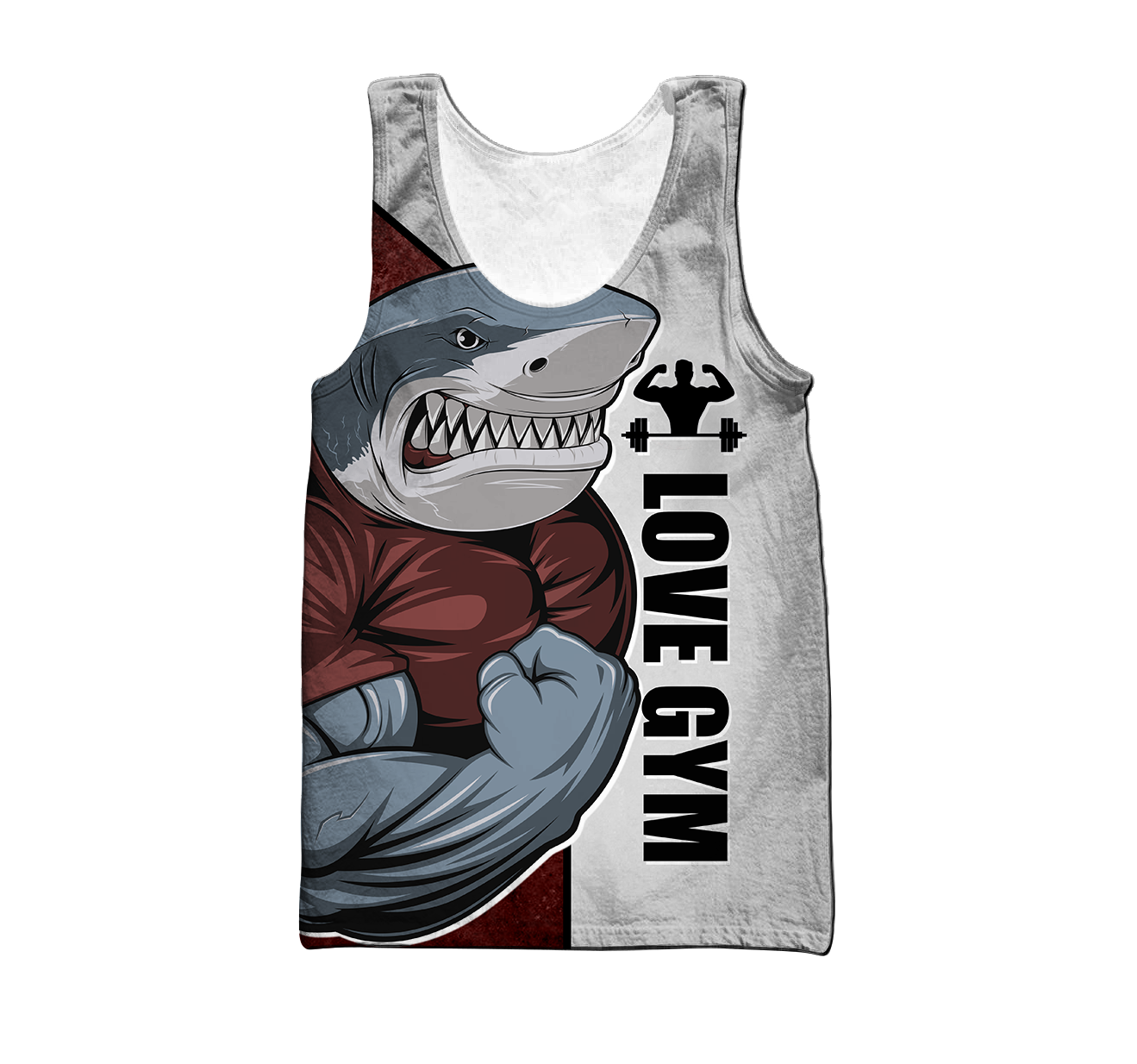 Gym shark 3d all over printed for man and women QB05292002-Apparel-PL8386-Tank top-S-Vibe Cosy™