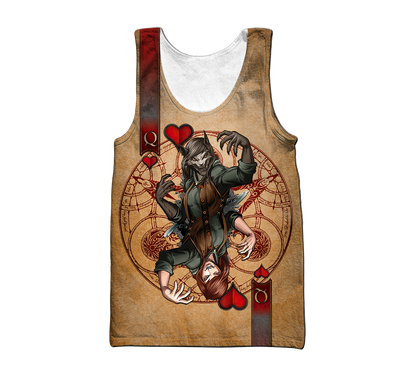 Wolf Poker All Over Printed Unisex Deluxe Hoodie ML