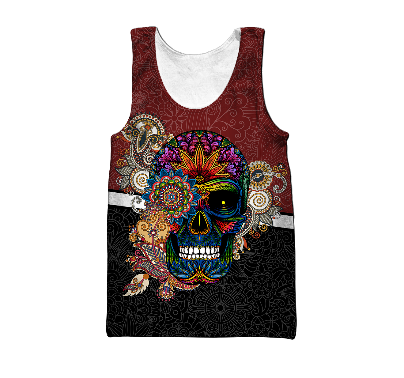 Love Sugar Skull 3D all over printed for man and women QB05122003-Apparel-PL8386-Tank Top-S-Vibe Cosy™