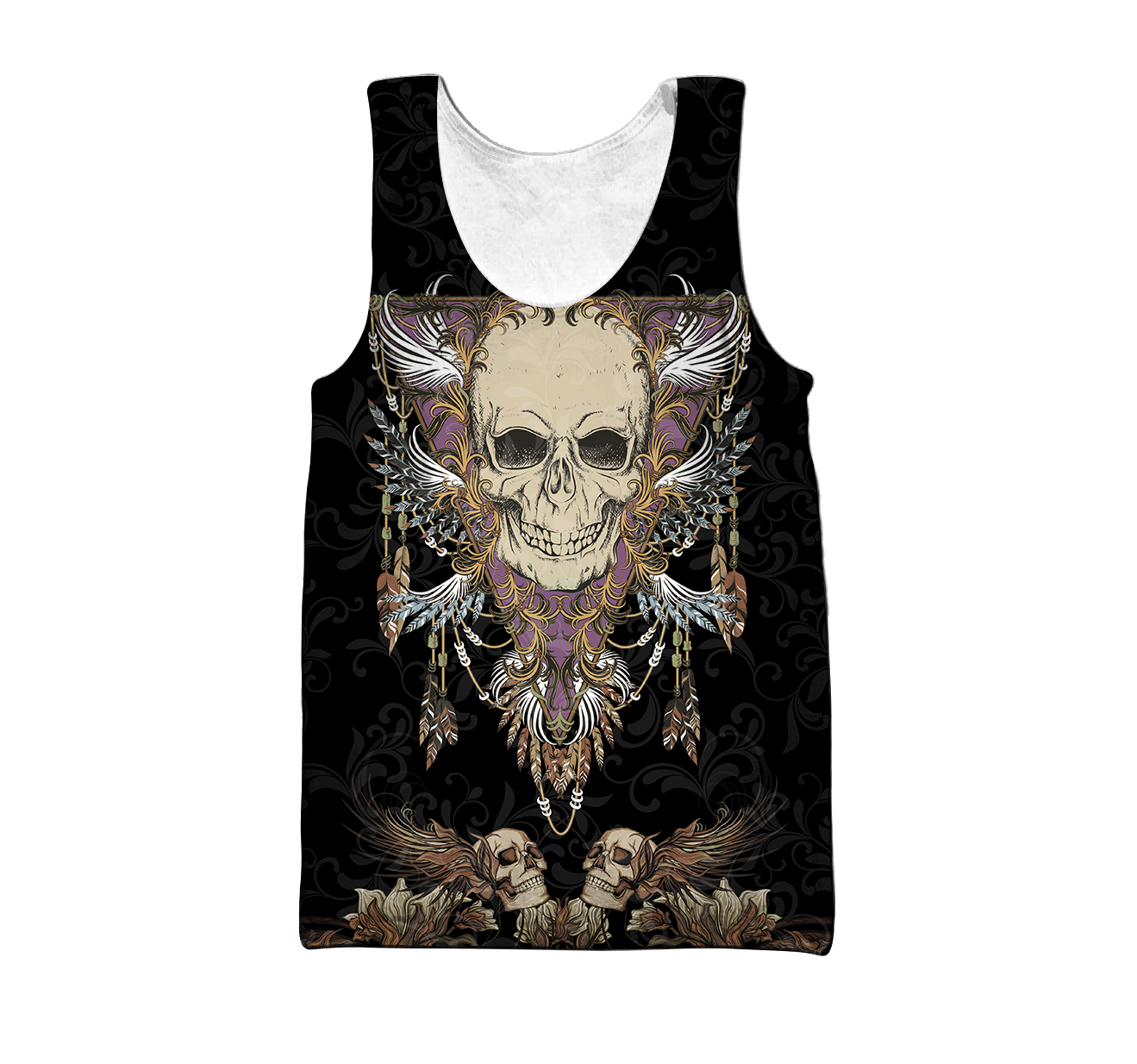 Love Skull 3D all over printed for man and women QB06102003-Apparel-PL8386-Tank Top-S-Vibe Cosy™