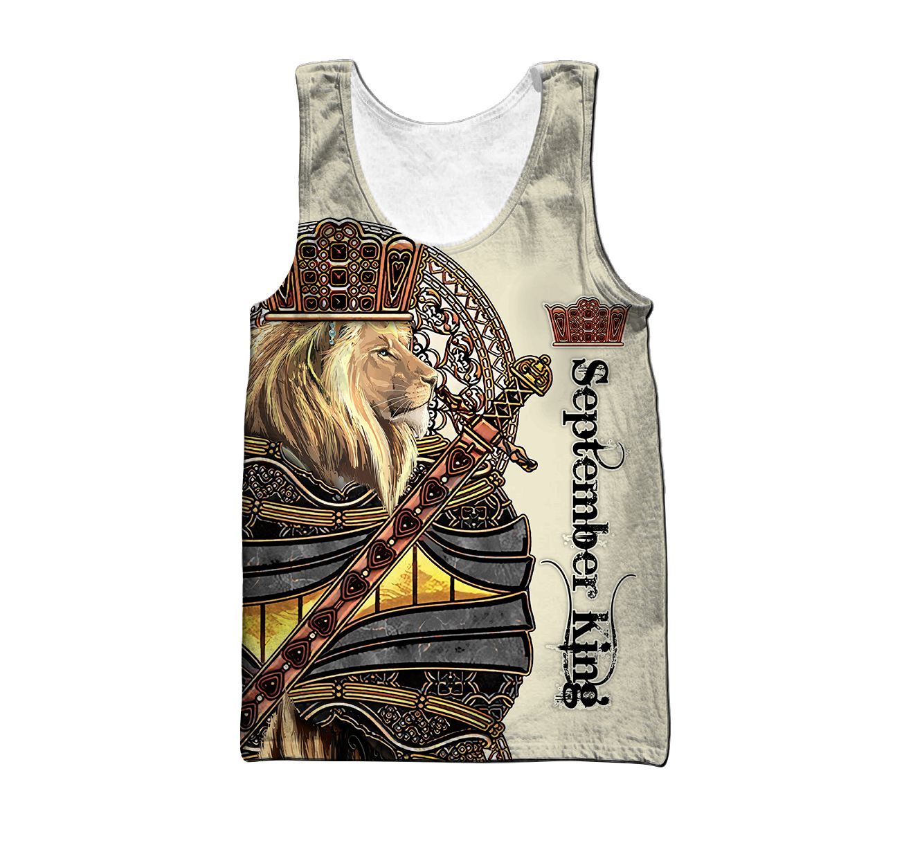 September Black King Lion  3D All Over Printed Unisex Shirts
