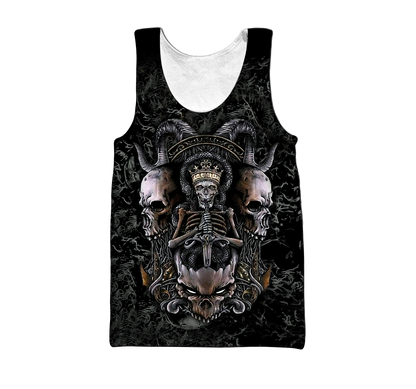 Skull King All Over Printed Hoodie For Men And Women MEI