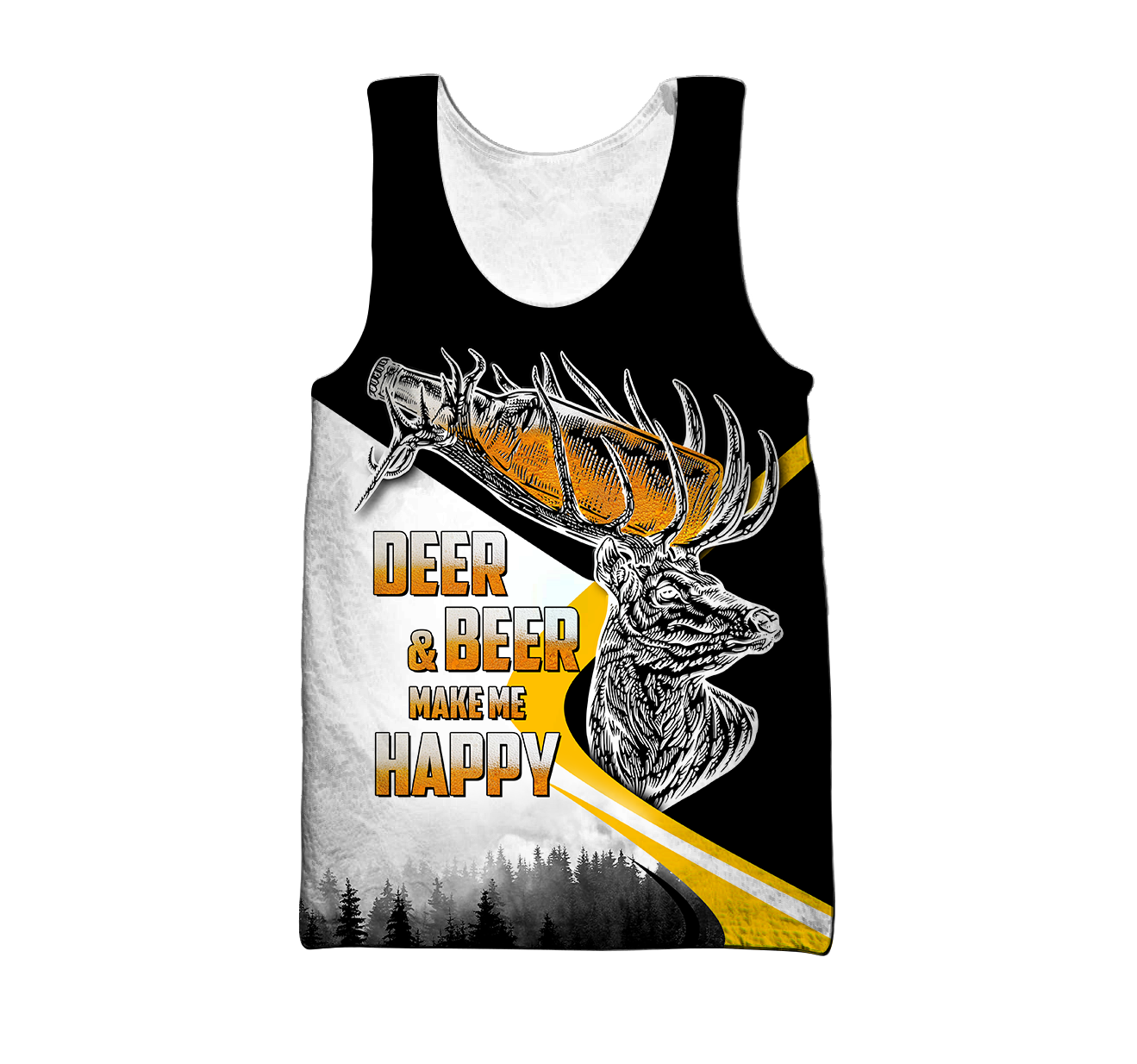 Deer and Beer Make Me Happy 3D All Over Print Hoodie DQB09222002