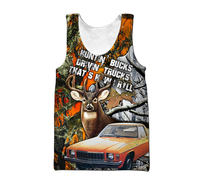 Hunting Bucks and Driving Trucks 3D All Over Print Hoodie DQB09242001