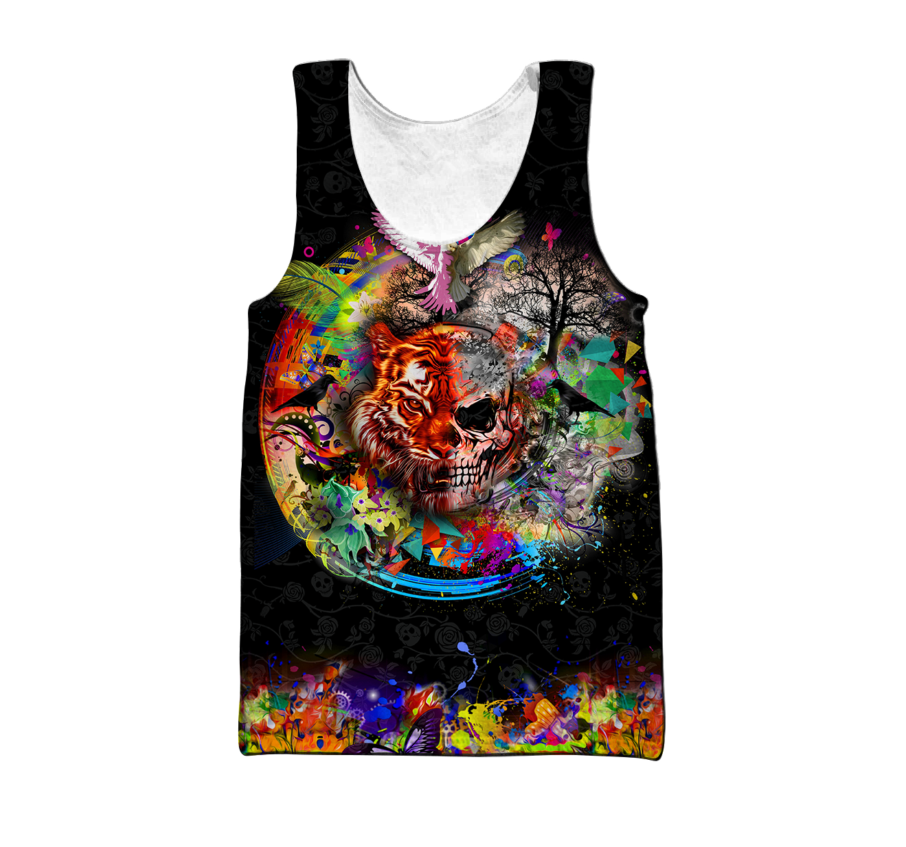 Love Skull animal full color 3D all over printed for man and women QB06092003-Apparel-PL8386-Tank Top-S-Vibe Cosy™