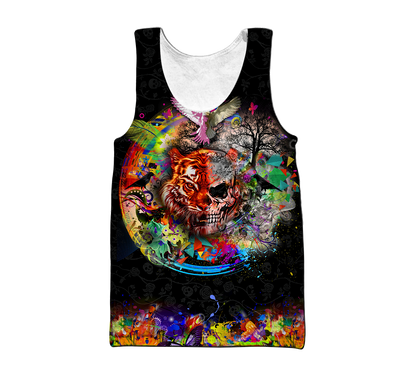 Love Skull animal full color 3D all over printed for man and women QB06092003-Apparel-PL8386-Tank Top-S-Vibe Cosy™