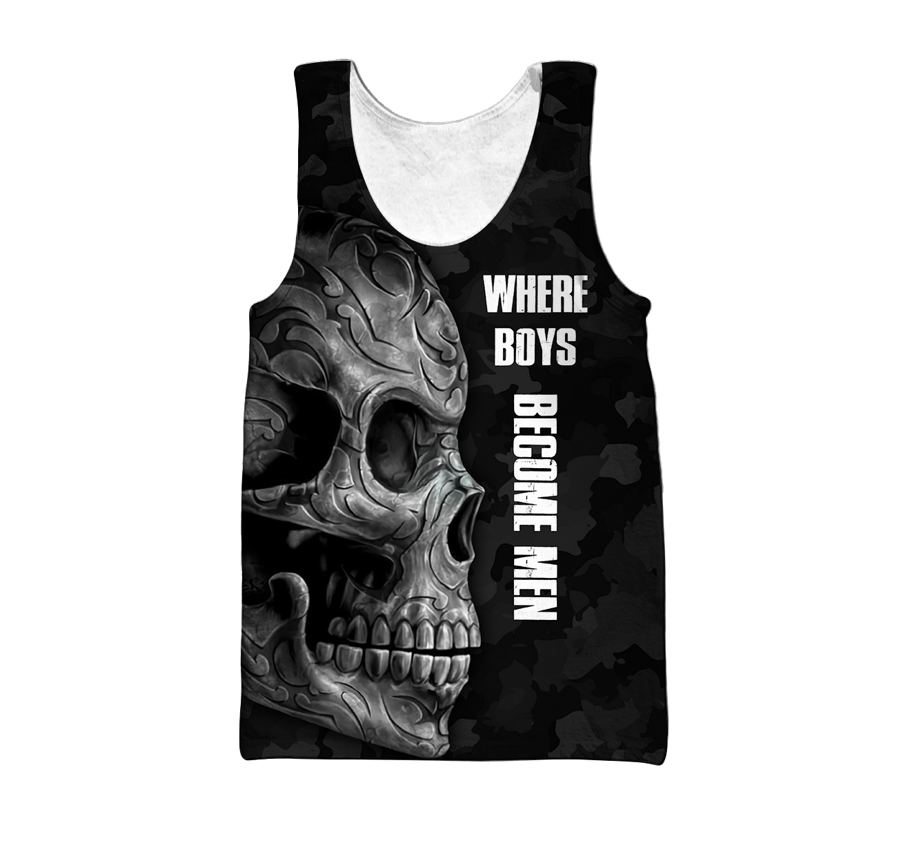 Love Skull tattoos balck 3D all over printed for man and women QB06062002-Apparel-PL8386-Tank Top-S-Vibe Cosy™