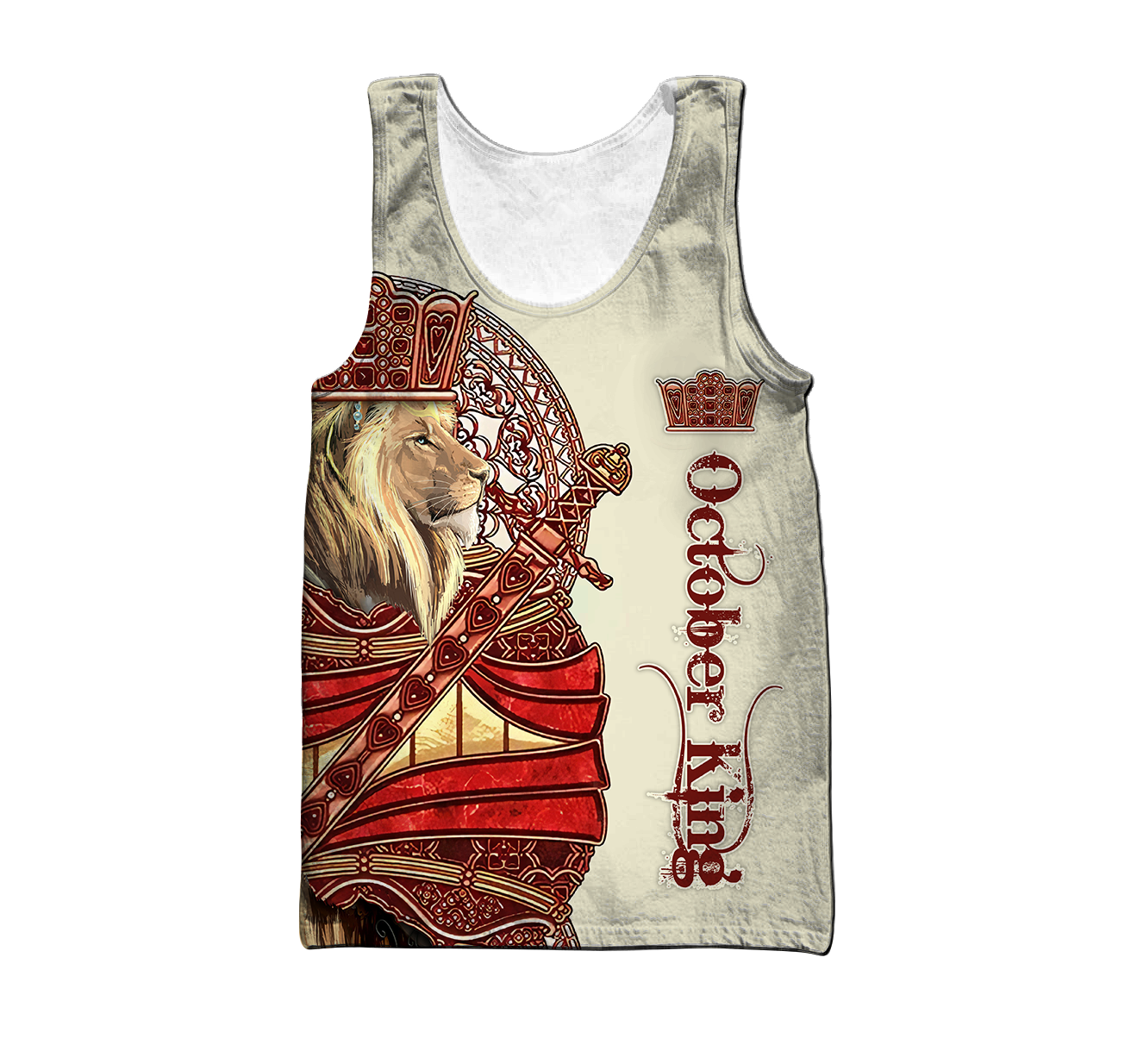 Custom Name October King Lion  3D All Over Printed Unisex Shirts