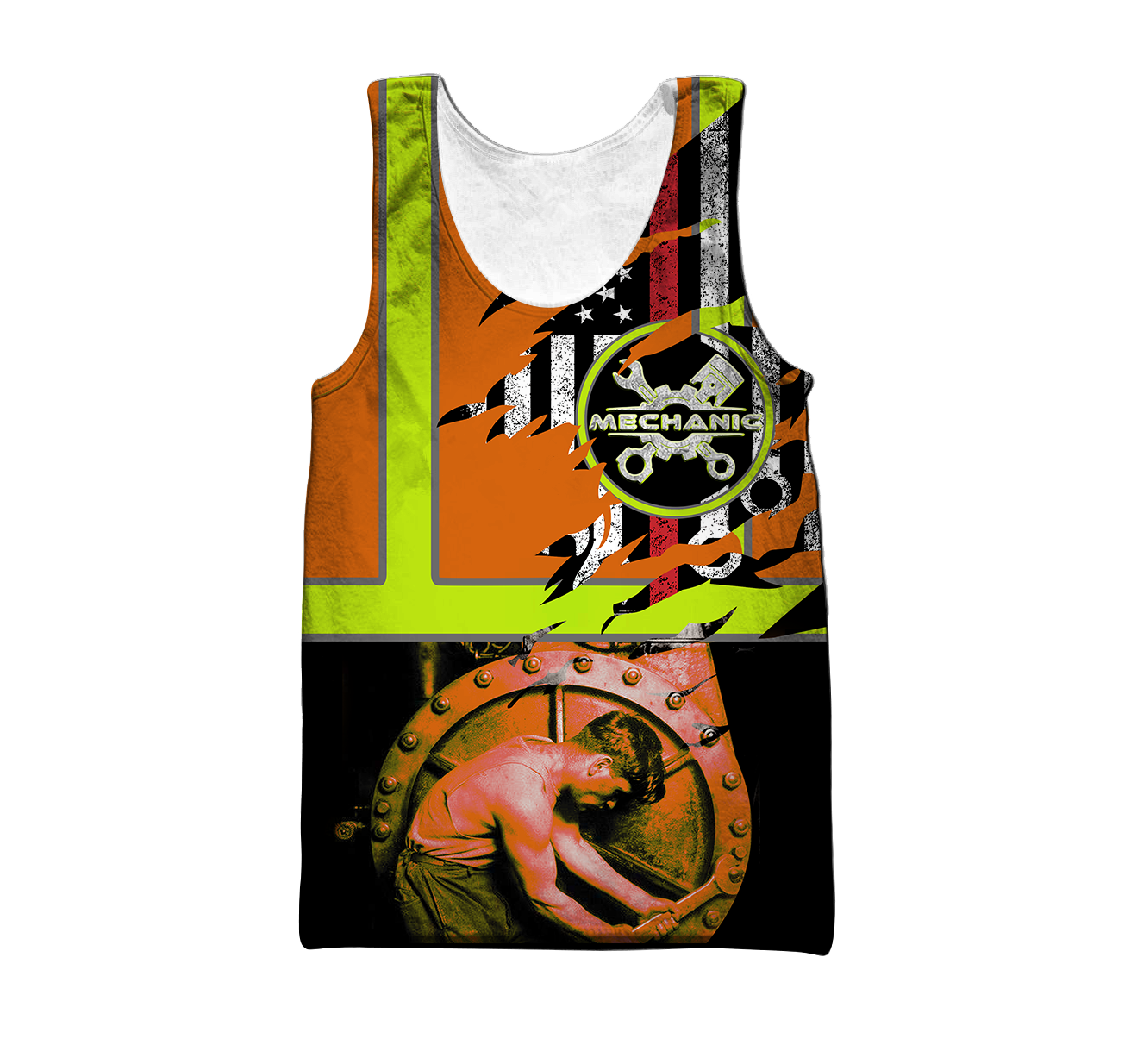 All Over Printed Mechanic Hoodie For Men and Women HHT13102005