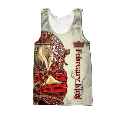 February King Lion 3D All Over Printed  Unisex Shirts