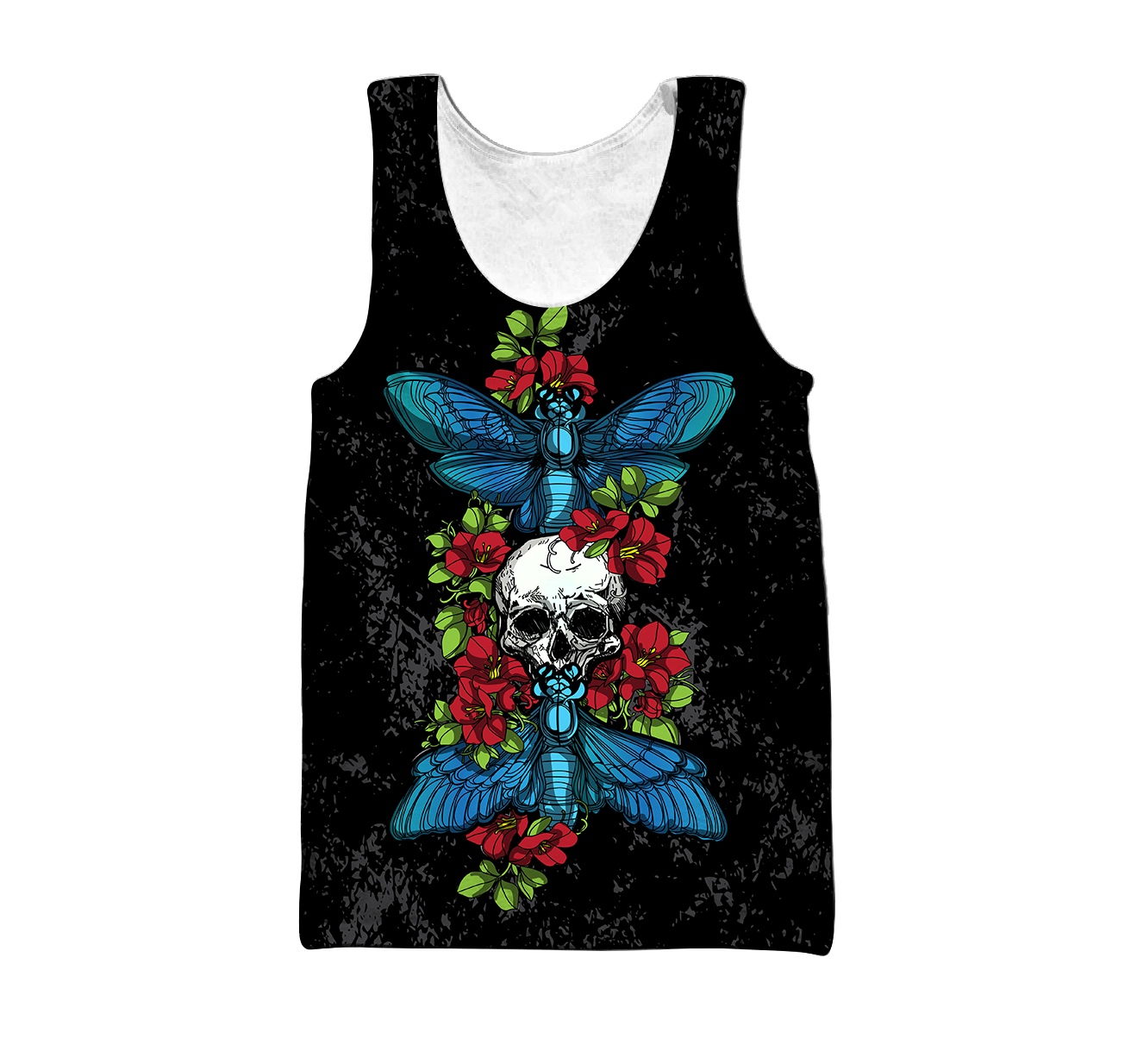 Butterfly Love Skull 3D all over printed for man and women QB05192001-Apparel-PL8386-Tank Top-S-Vibe Cosy™