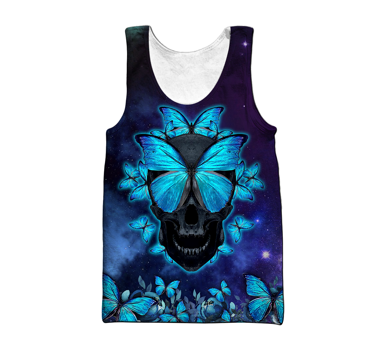 Butterfly Love Skull red 3D all over printed for man and women QB06052001-Apparel-PL8386-Tank Top-S-Vibe Cosy™