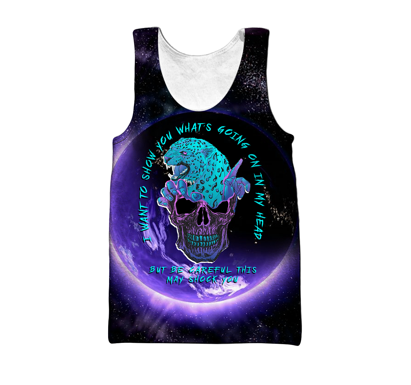 Blue Jaguar Love Skull and Tattoos tanktop & legging outfit for women QB05262004-Apparel-PL8386-Tank Top-S-Vibe Cosy™