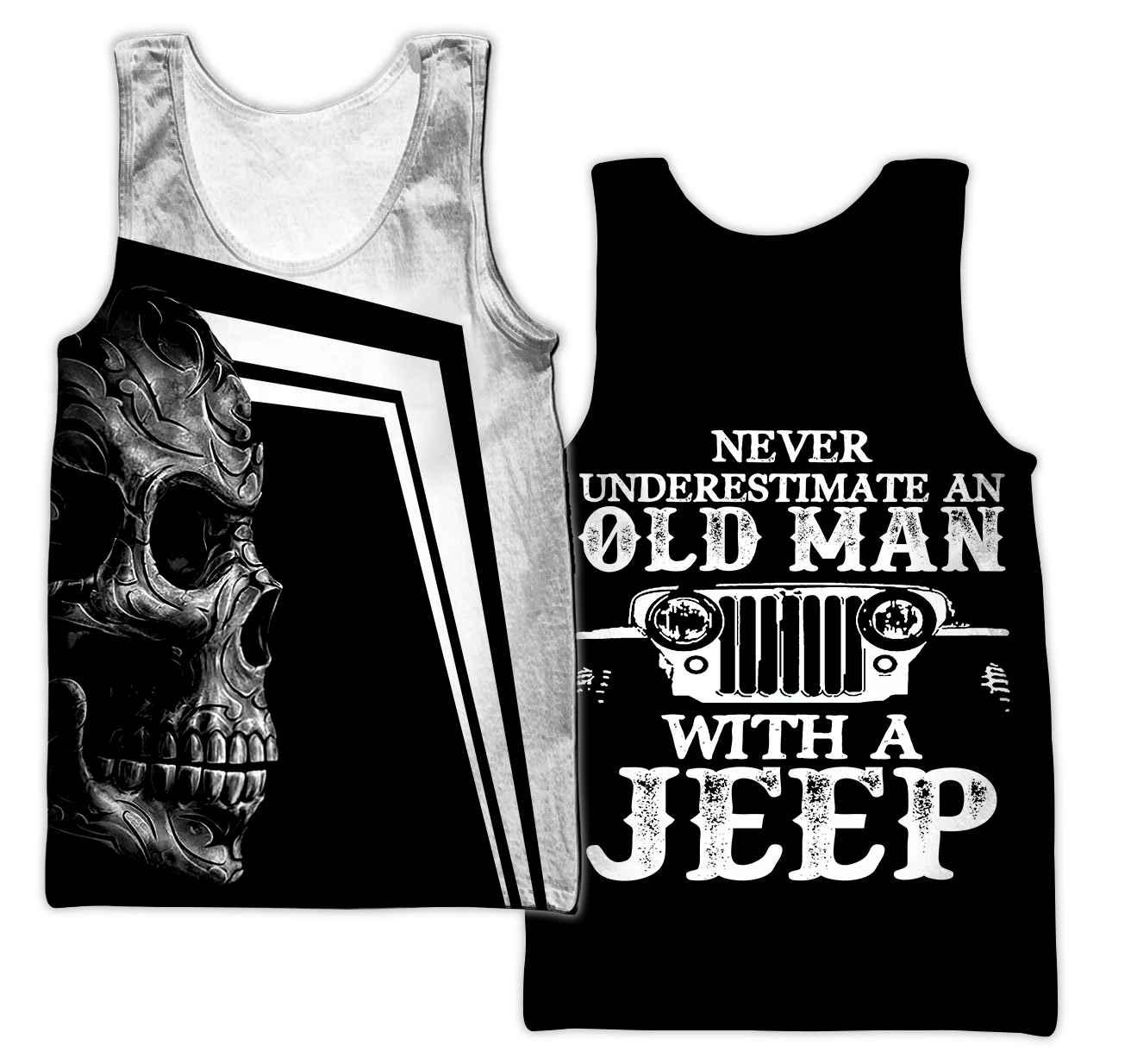 Never Underestimate an Old Man Jeep Skull Unisex Shirts DL20302005