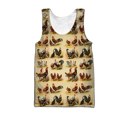 Premium Rooster 3D All Over Printed Unisex Shirts