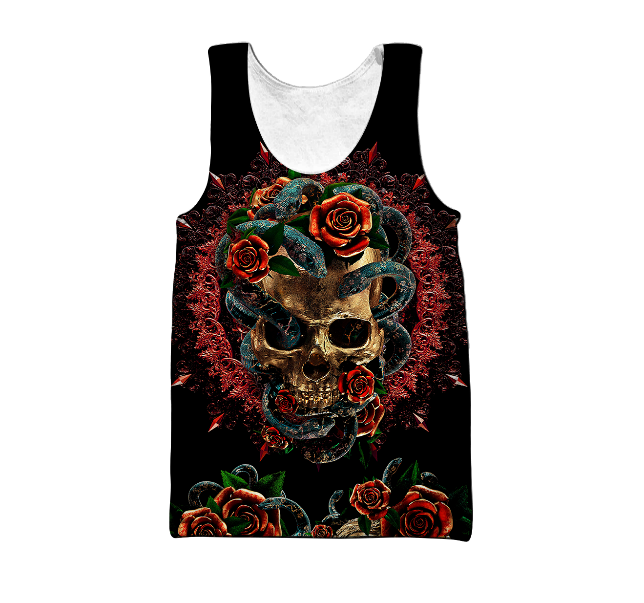 Love Skull red 3D all over printed for man and women QB06052002-Apparel-PL8386-Tank Top-S-Vibe Cosy™