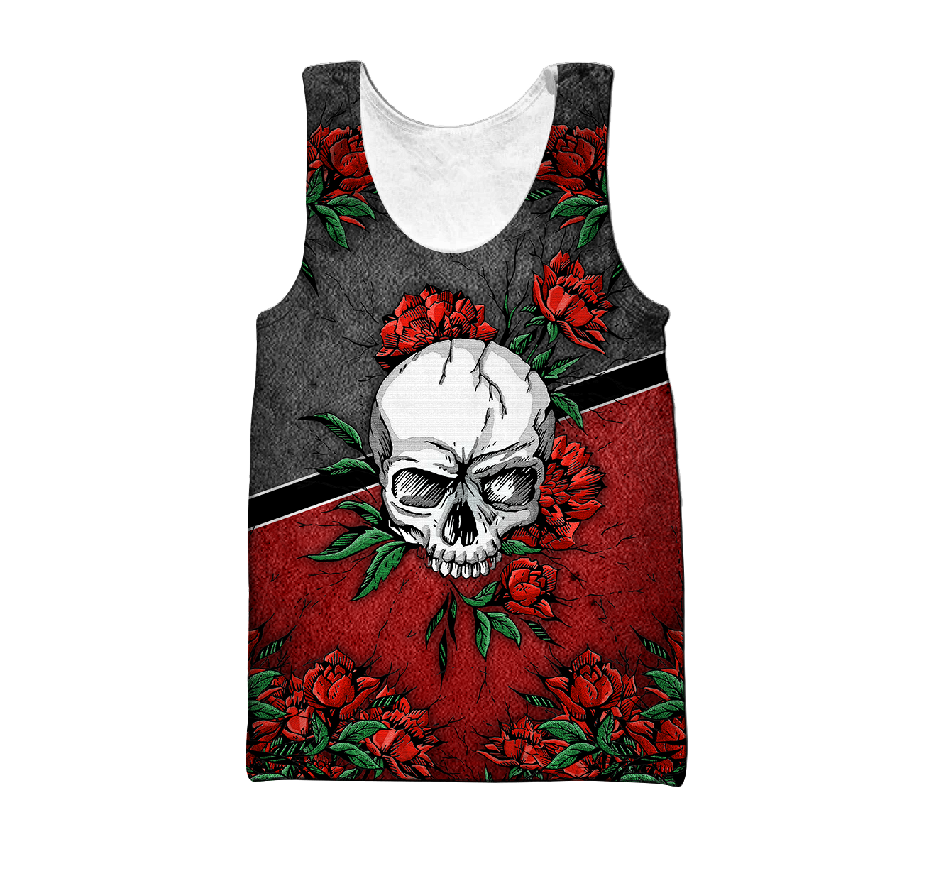 Love Rose And Skull 3D all over for man and women QB05152002-Apparel-PL8386-Tank Top-S-Vibe Cosy™