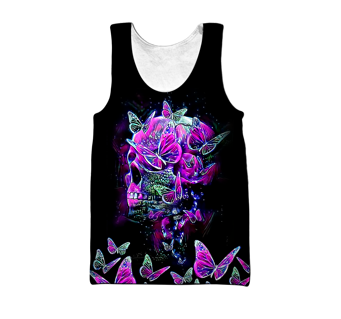 Butterfly Love Skull 3D all over printed for man and women-Apparel-PL8386-Tank Top-S-Vibe Cosy™