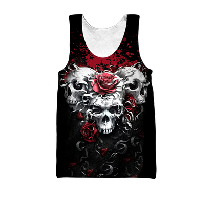 Unique Skulls And Roses Hoodie For Men And Women MEI