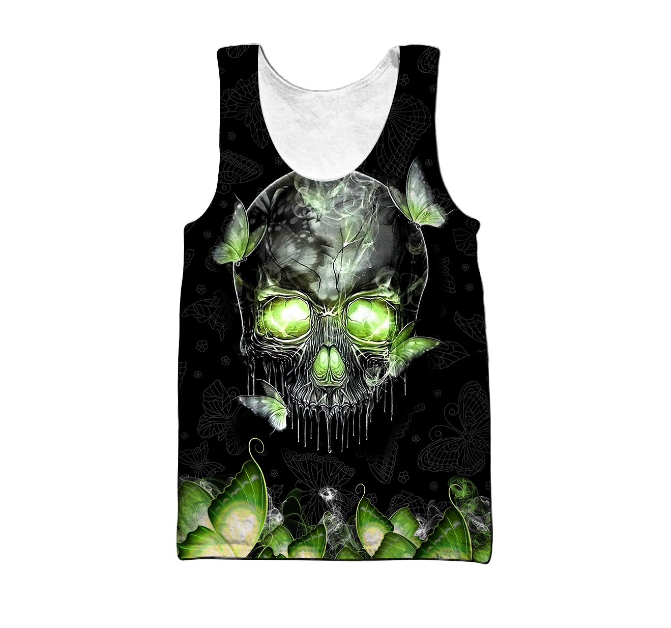 Butterfly Love Skull red 3D all over printed for man and women QB06152001-Apparel-PL8386-Tank Top-S-Vibe Cosy™
