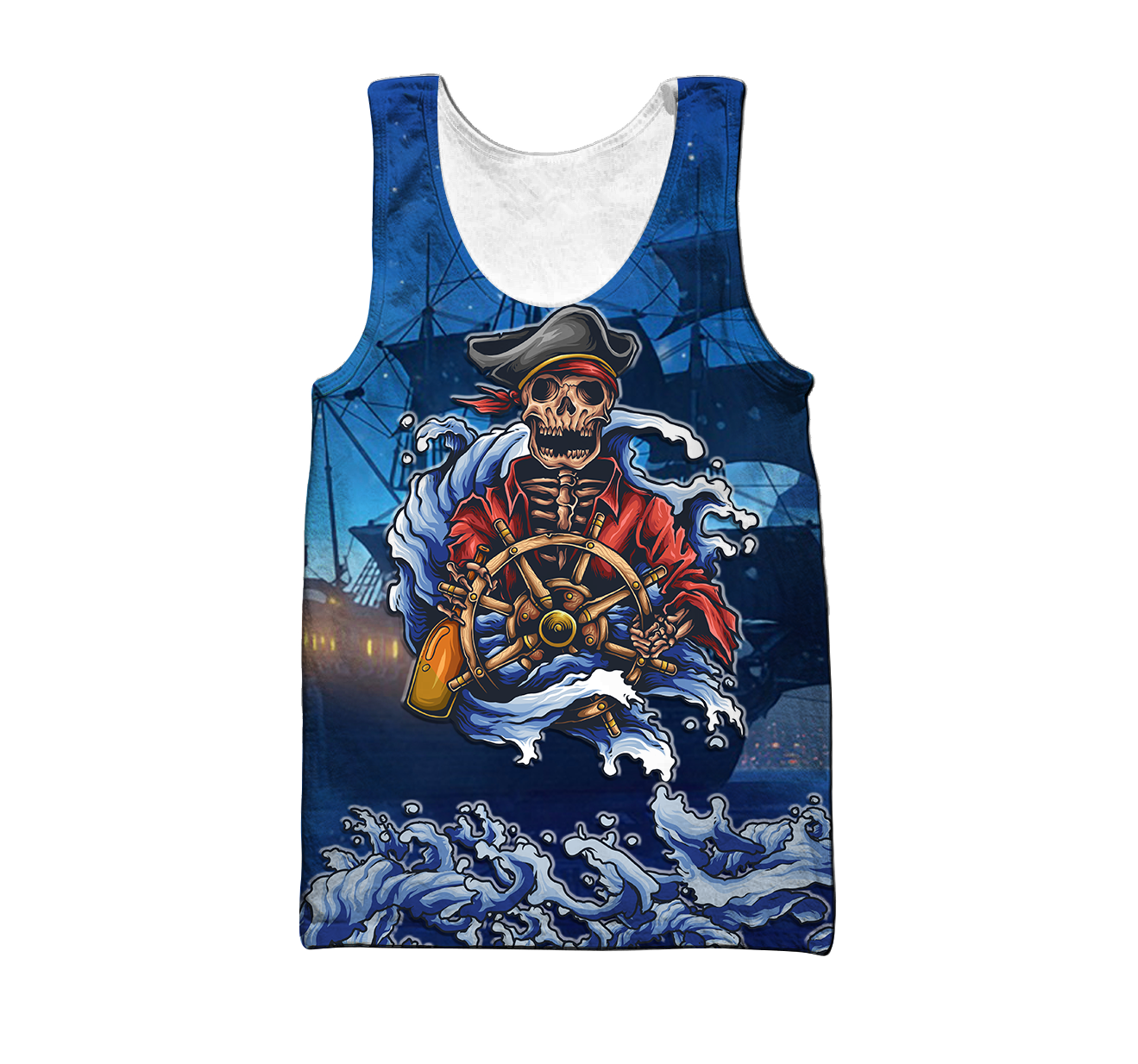 Love Skull pirates 3D all over printed for man and women QB06092001-Apparel-PL8386-Tank Top-S-Vibe Cosy™