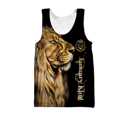 Custom Name January King Lion  3D All Over Printed  Unisex Shirt