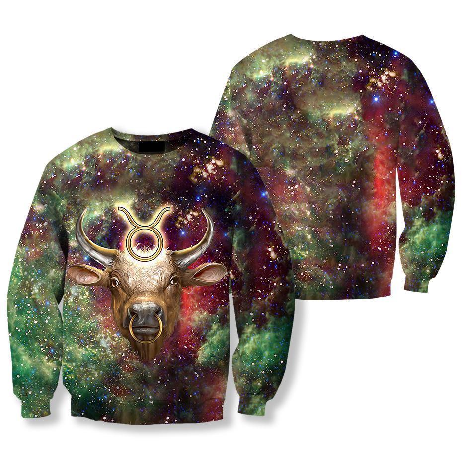 All Over Printed Taurus Hoodie-Apparel-NTH-Sweatshirt-S-Vibe Cosy™