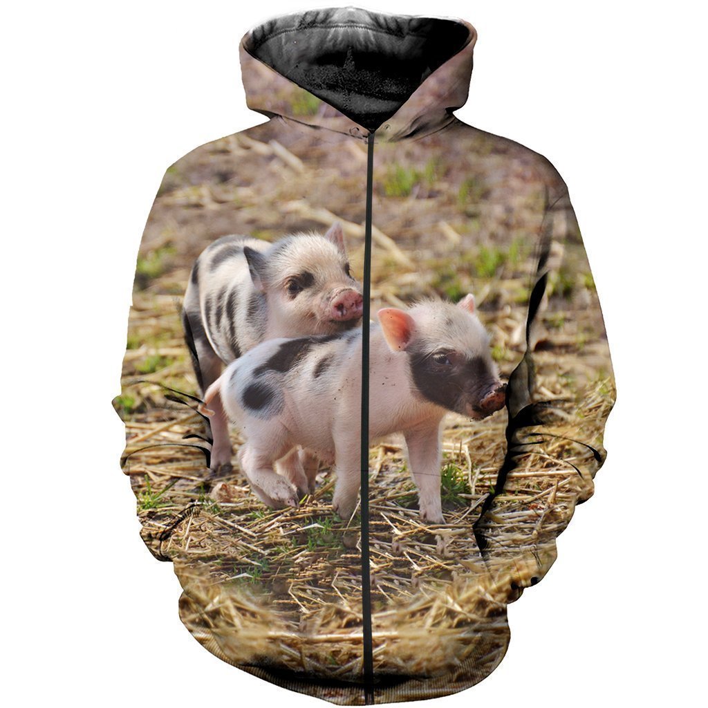 3D All Over Printed Pig Shirts And Shorts-Apparel-Phaethon-ZIPPED HOODIE-S-Vibe Cosy™