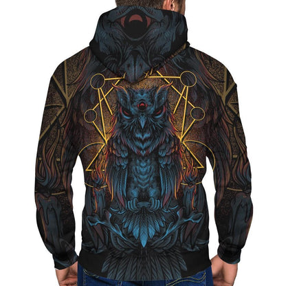 Three Eyed Owl Hoodie HC1403-Apparel-Huyencass-Hoodie-S-Vibe Cosy™