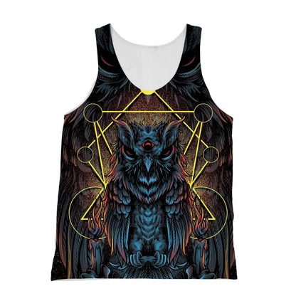 Three Eyed Owl Hoodie HC1403-Apparel-Huyencass-Tank Top-S-Vibe Cosy™