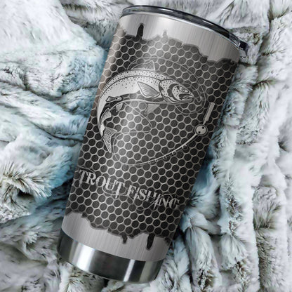 Trout Fishing Metal Stainless Steel Tumbler 20 Oz HC27510 - Amaze Style™-Tumbler