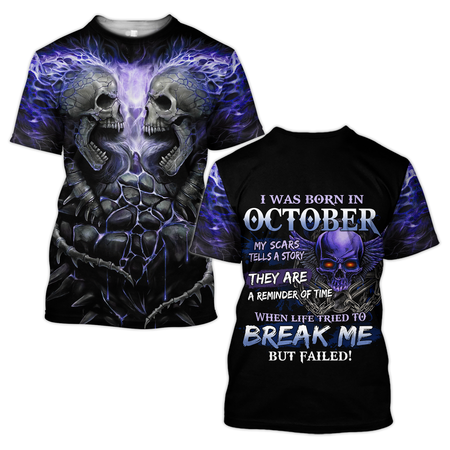 October Guy Skull 3D All Over Printed Shirts Pi24102010ST