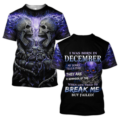 December Guy Skull 3D All Over Printed Shirts Pi24102012ST