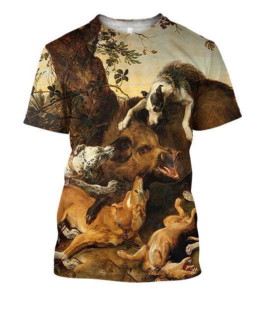 All Over Printed Wild Boar Hunting Shirts-Apparel-HbArts-T-Shirt-S-Vibe Cosy™