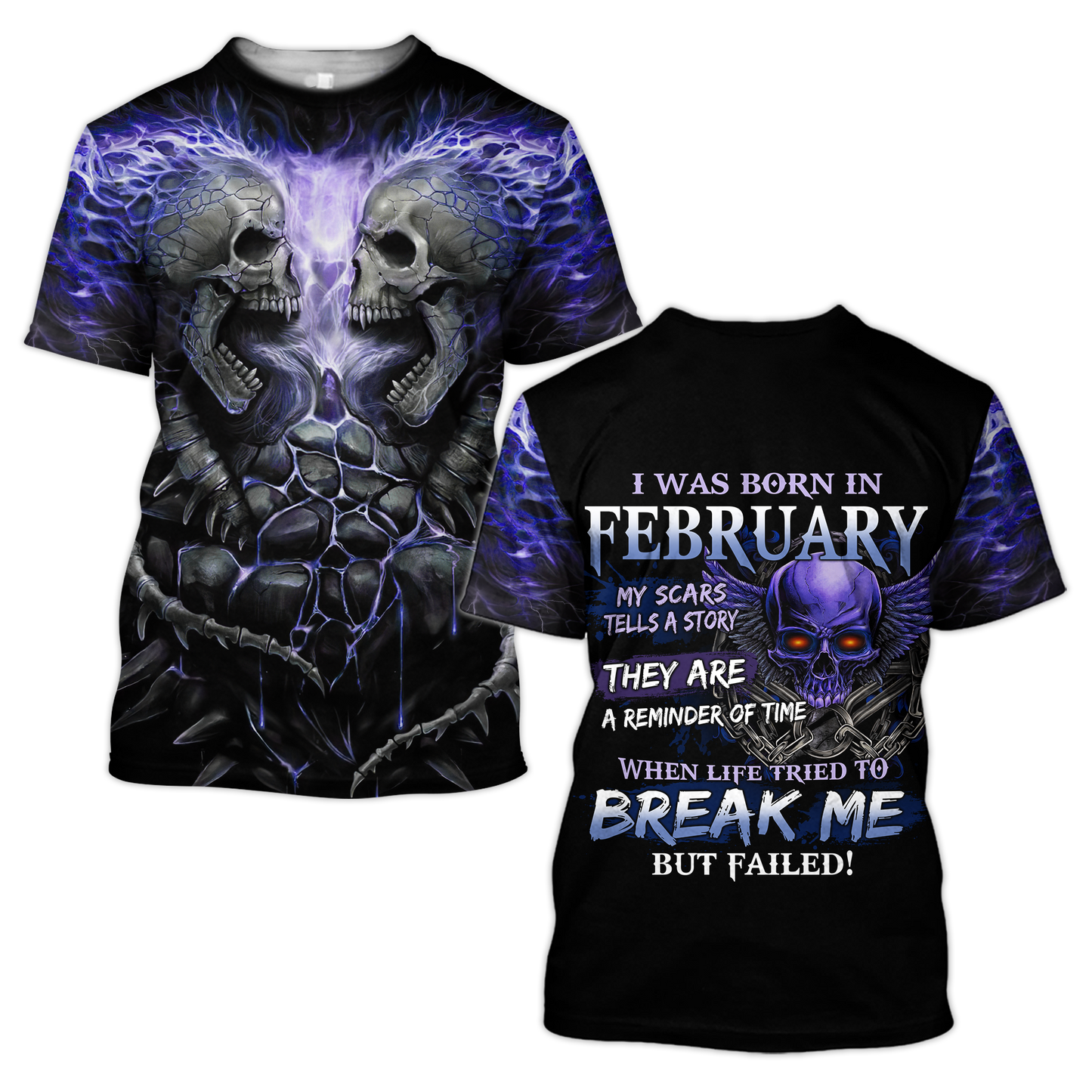 February Guy Skull 3D All Over Printed Shirts Pi24102002ST