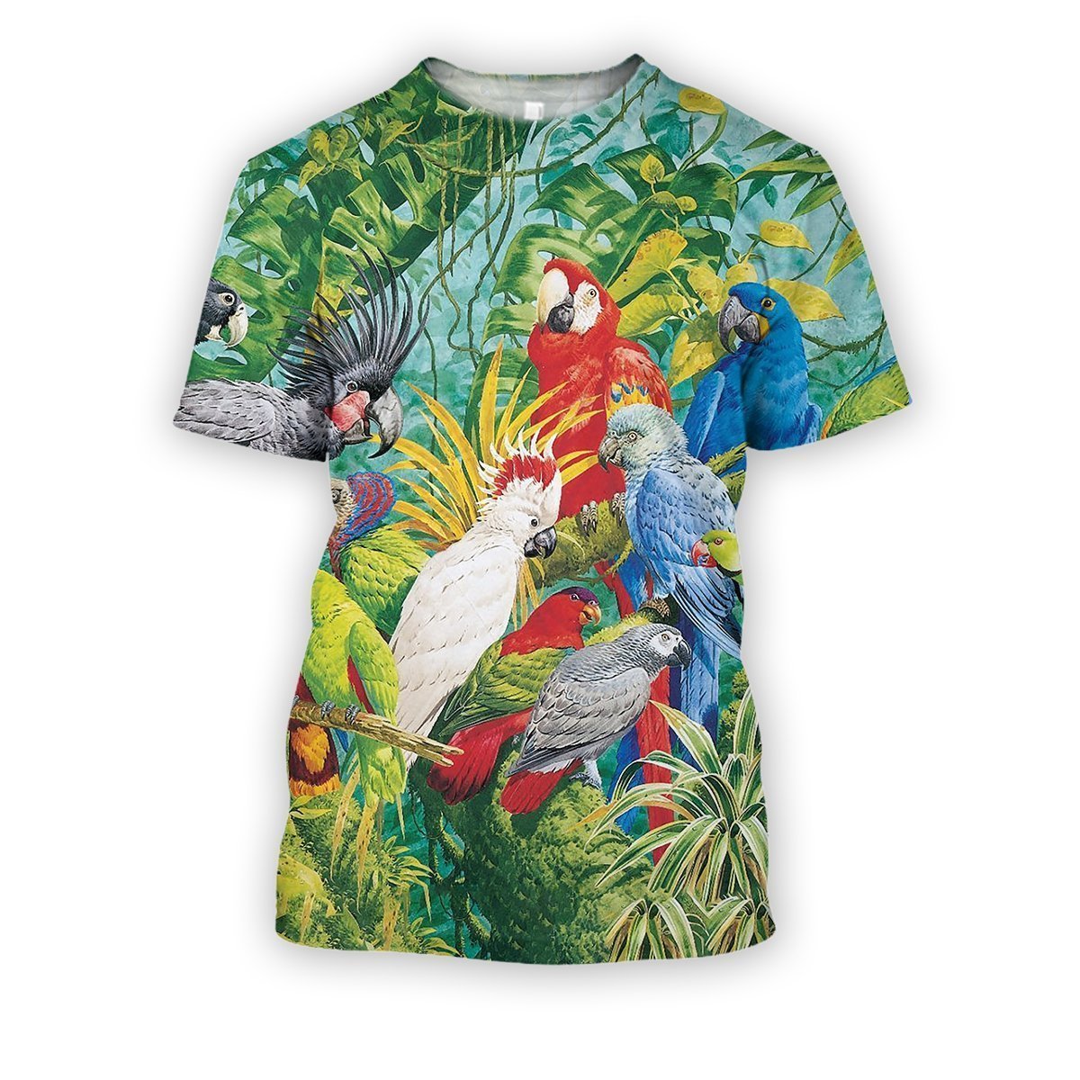 All Over Printed Parrots Shirts H214B-Apparel-HbArts-T-Shirt-S-Vibe Cosy™