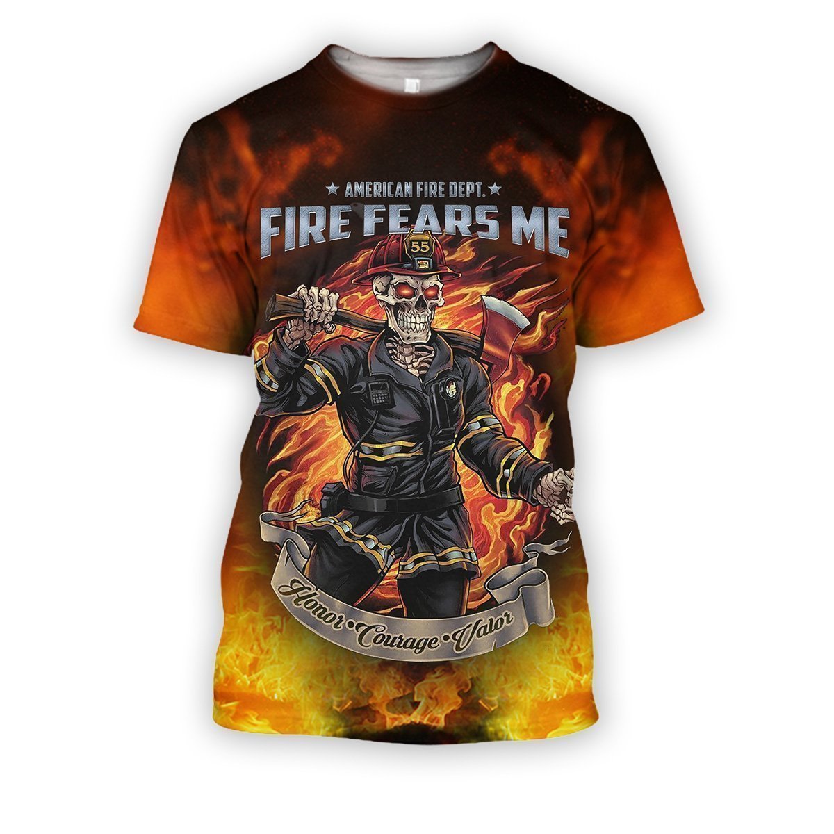 All over print fire fighter clothes-Apparel-HbArts-T-Shirt-S-Vibe Cosy™